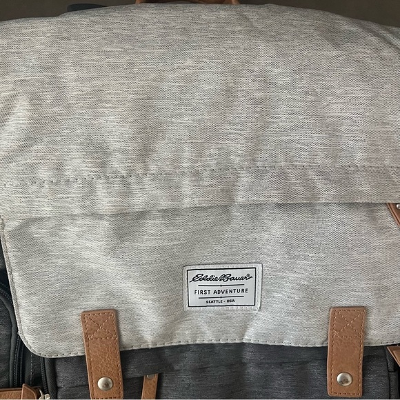 Eddie Bauer First Adventure Grey Backpack Diaper Bag - Picture 3 of 3
